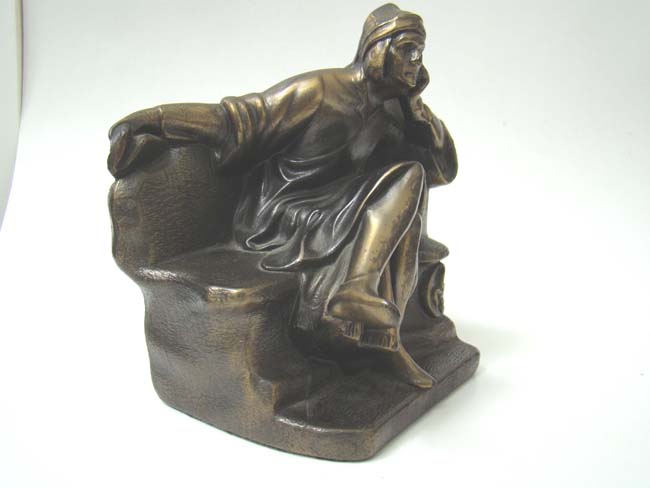 A pair of Antique Bookends circa 1925 depicting Mantarani's Dante — image 2